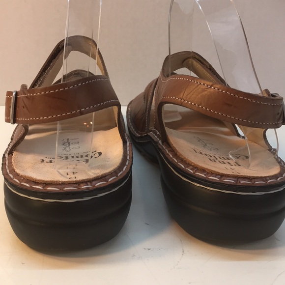 NWOT Finn Comfort Brown Leather Sandals with Velcro Straps Size 10 - Picture 6 of 16